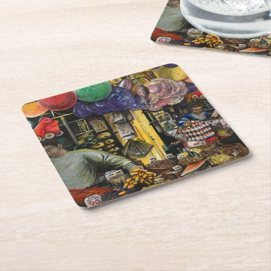 エルサレム古代商工の伝統 スクエアペーパーコースター (アングル)