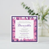 エルサレム国境 バット・ミツヴァの招待状 招待状 (スタンド正面)