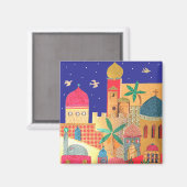 エルサレム市カラフル芸術 マグネット (正面/裏面)