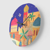 エルサレム市カラフル芸術 ラージ壁時計 (傾斜)