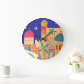 エルサレム市カラフル芸術 ラージ壁時計 (ホーム)