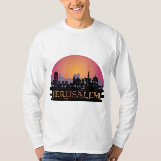 エルサレム旧市街スカイライン – イスラエル旅行 Tシャツ (正面)