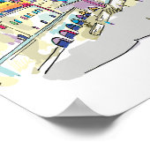 エルサレム水彩画イスラエル西壁 ポスター (角)