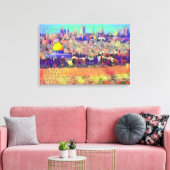 エルサレム祈の平和と文字の絵画ために キャンバスプリント (インサイチュ (リビング))