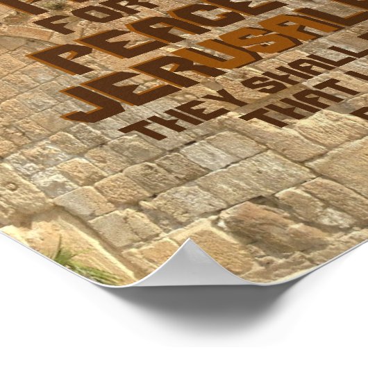 エルサレム祈の平和のために，詩篇122:6 ポスター (角)