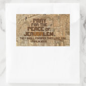 エルサレム祈の平和のために,詩篇122:6 長方形シール (バッグ)