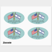 エルサレム祈の平和へのステッカー 楕円形シール (シート)