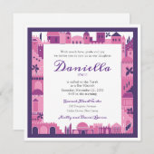 エルサレム縁どバルミツワー招待状 招待状 (正面/裏面)