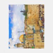 エルサレム西壁(悲しみの壁) フリースブランケット (正面)