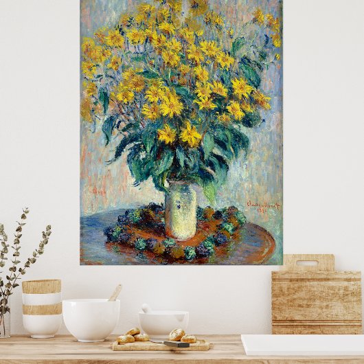 エルサレム・アーティチョーク花クロード・モネのポスター ポスター (キッチン)