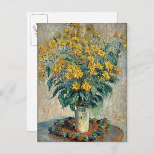 エルサレム・アーティチョーク花1880(キャンバス上の油) ポストカード (正面/裏面)