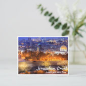 エルサレム・イスラエルと夜の岩のドーム ポストカード (スタンド正面)