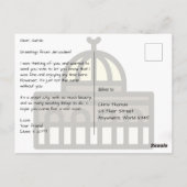 エルサレム・イスラエルと夜の岩のドーム ポストカード (裏面)