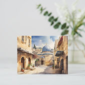 エルサレム・イスラエル水彩画 ポストカード (スタンド正面)