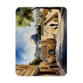 エルサレム・イスラエル水彩画 マグネット (縦)