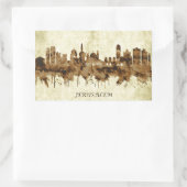 エルサレム・イスラエル都市景観 長方形シール (バッグ)