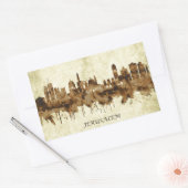 エルサレム・イスラエル都市景観 長方形シール (封筒)