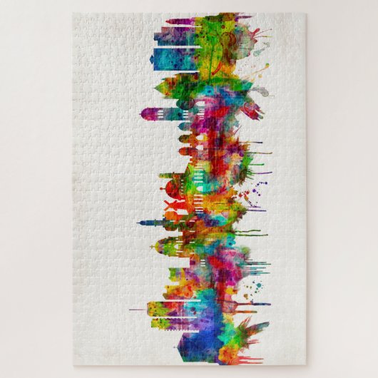 エルサレム・イスラエル・スカイライン ジグソーパズル (縦)