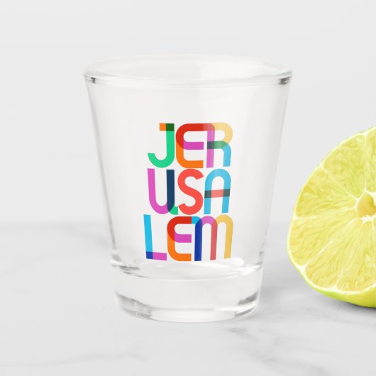 エルサレム・パレスティナポップ・アートの・イスラエルの書簡 ショットグラス (正面)