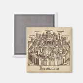 エルサレム、中世ウッドカット マグネット (正面/裏面)