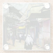 エルサレム、旧市街地を歩いてホームへ ガラスコースター (裏面)