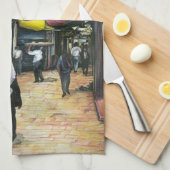 エルサレム、旧市街地を歩いてホームへ キッチンタオル (四つ折り)