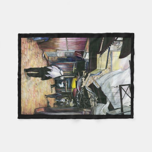 エルサレム、旧市街地を歩いてホームへ フリースブランケット (正面(横))