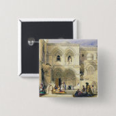 エルサレム(色のlitho)の神聖な墓室、 缶バッジ (正面&裏面)