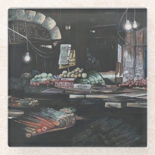 エルサレム，苦しい収穫物 ガラスコースター (正面)