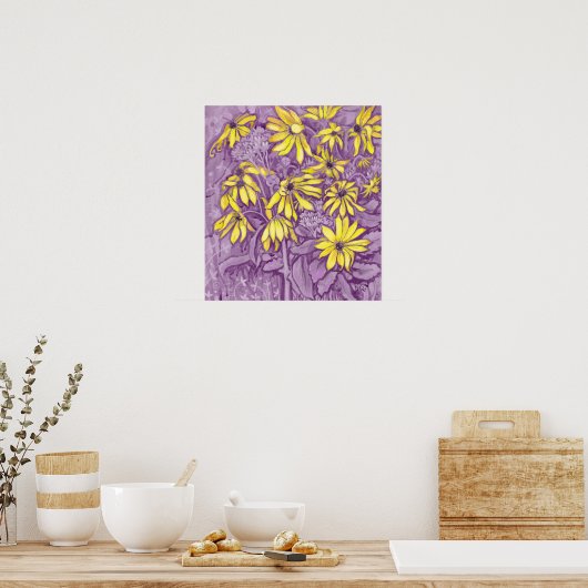 エルサレムArtichokesひまわり絵画フローラ ポスター (キッチン)