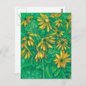 エルサレムArtichokes夏の花絵画フローラ ポストカード (正面/裏面)