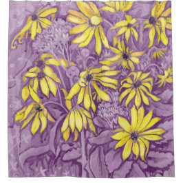 エルサレムArtichokes夏花フローラ紫 シャワーカーテン