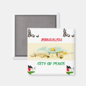 エルサレムCity Of P[eace冷蔵庫用マグネット土産 マグネット (正面/裏面)