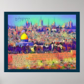 エルサレムPsalm 122 祈 for Peace Canvas Print ポスター (正面)