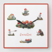 エルサ・ベスコウの森の子ども スクエア壁時計 (正面)