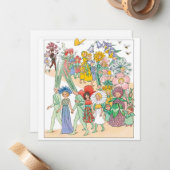 エルサ・ベスコーによるヴィンテージ・フラワーフェスティバル ノートカード (正面/裏面インサイチュ)