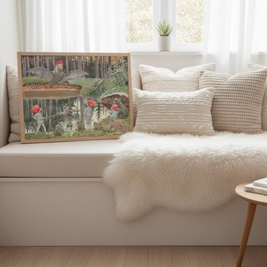 エルサ・ベスコー Vintage キュート フォレスト チルドレン フェアリー ポスター