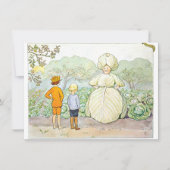 エルサ・ベスコー Vintage Illustration - ガーデンにて ノートカード (正面)