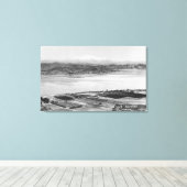 エルシノーレ湖、CA航空町とレイクビュー キャンバスプリント (インサイチュ (ウッドフロア))