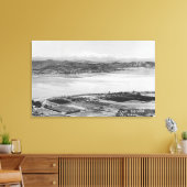 エルシノーレ湖、CA航空町とレイクビュー キャンバスプリント (インサイチュ (リビング))