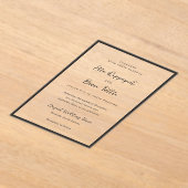 エルシンプルモダン結婚の アクリル招待状 (レイダウン)