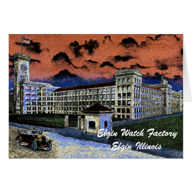 エルジンウォッチカラフルファクトリー水彩1920アート (正面横)