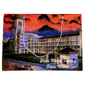 エルジンウォッチカラフルファクトリー水彩1920アート ラージペーパーバッグ (正面)