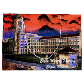 エルジンウォッチカラフルファクトリー水彩1920アート ラージペーパーバッグ (裏面)