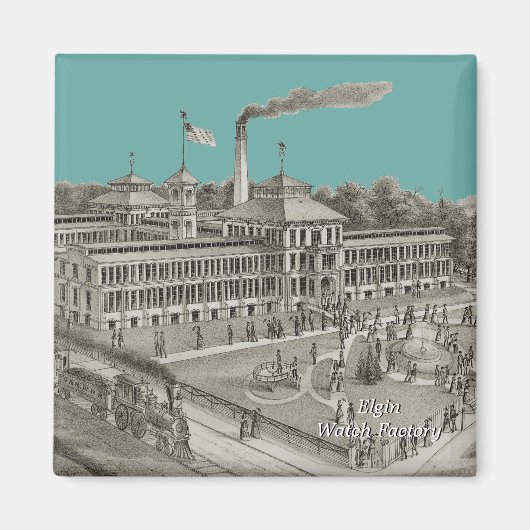 エルジンウォッチ工場エルジンイリノイ1871 マグネット (正面)