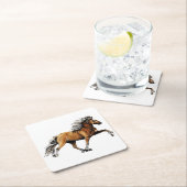 エルスカ美しいアイスランドの馬 スクエアペーパーコースター (インサイチュ)