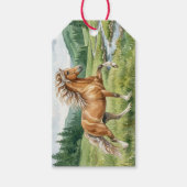 エルスカ アイスランドの馬 水彩画 ギフトタグ (正面)