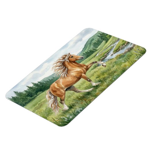 エルスカ アイスランドの馬 水彩画 マグネット (左側)