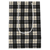 エルスキーンブラックアンドホワイトスコットランドタータンチェック ミディアムペーパーバッグ (裏面)