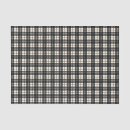 エルスキーンブラックアンドホワイトスコットランドタータンチェック 薄葉紙 (正面)